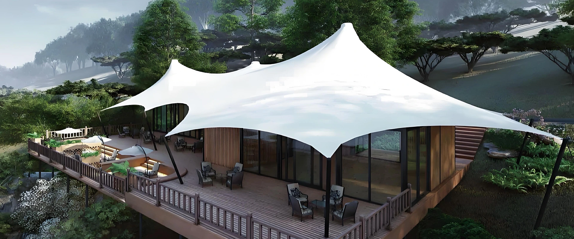 Kina hotel telt fabrik